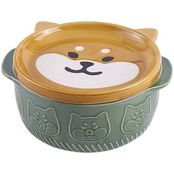 Cartoon Ceramic Instant Noodle Bowl With Lid 850ml 1 count