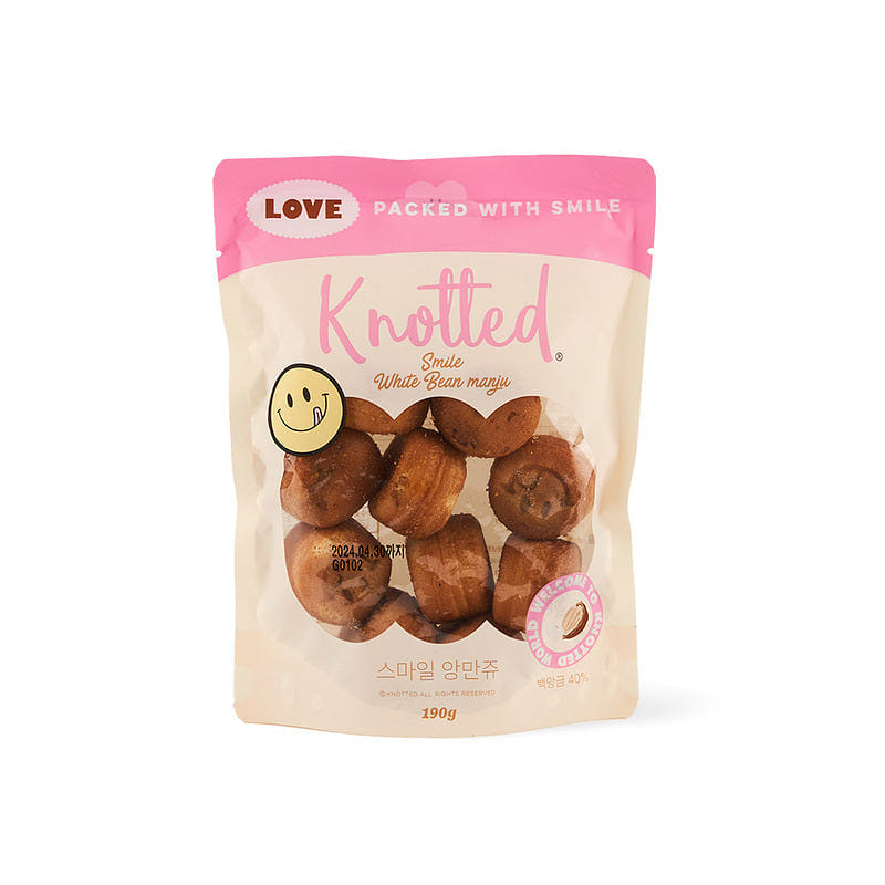 Knotted - Smile Cream Bread - 1 Bag White Bean Manju 190 グラム