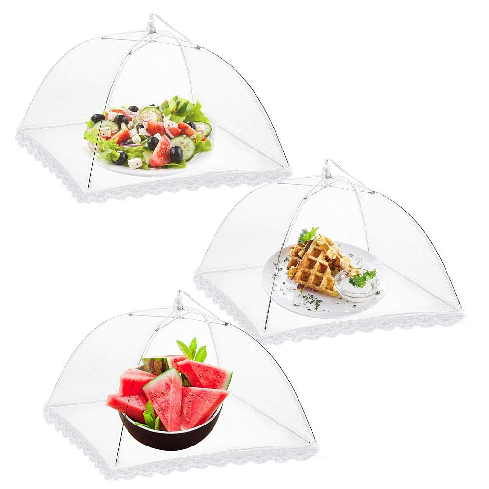 3 Pack Food Covers 12 Inch Pop-Up Encrypted Mesh Plate Serving Tents 3 개