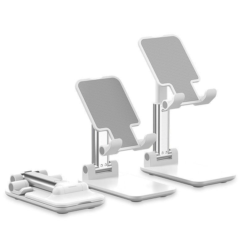 Mobile phone holder foldable telescopic desktop portable holder white color 1 อัน