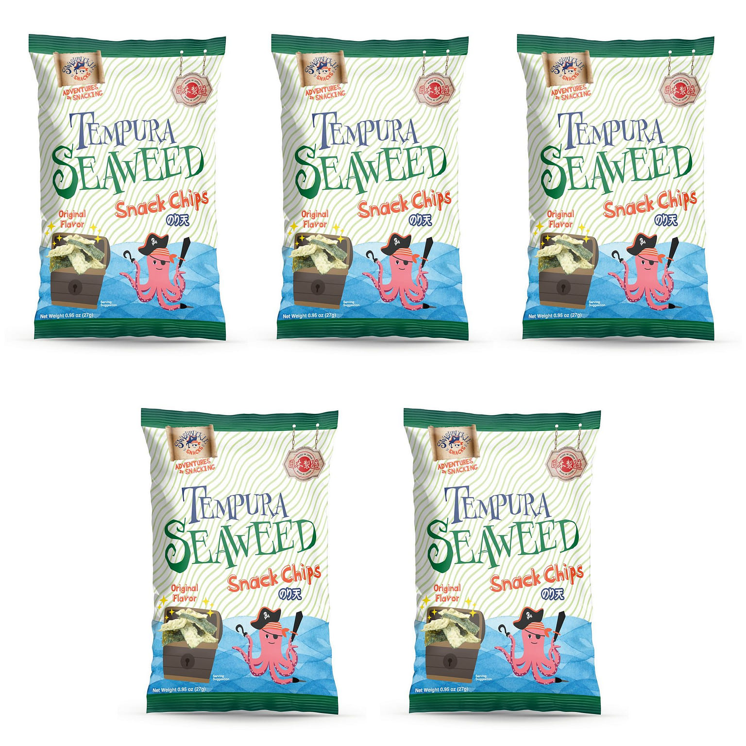 Seaweed Snack Chips Original Flavor 0.95oz x 5 4.75 온스