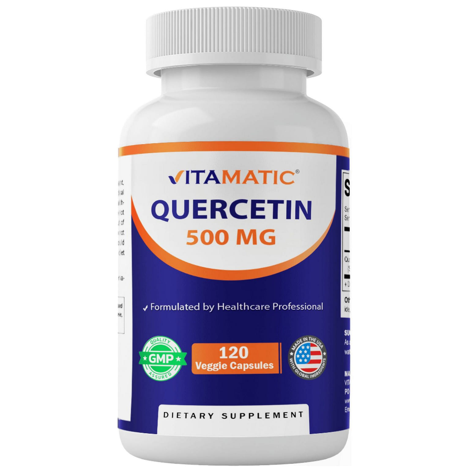 Quercetin 500 mg - 120 Vegetable Capsules 1 개
