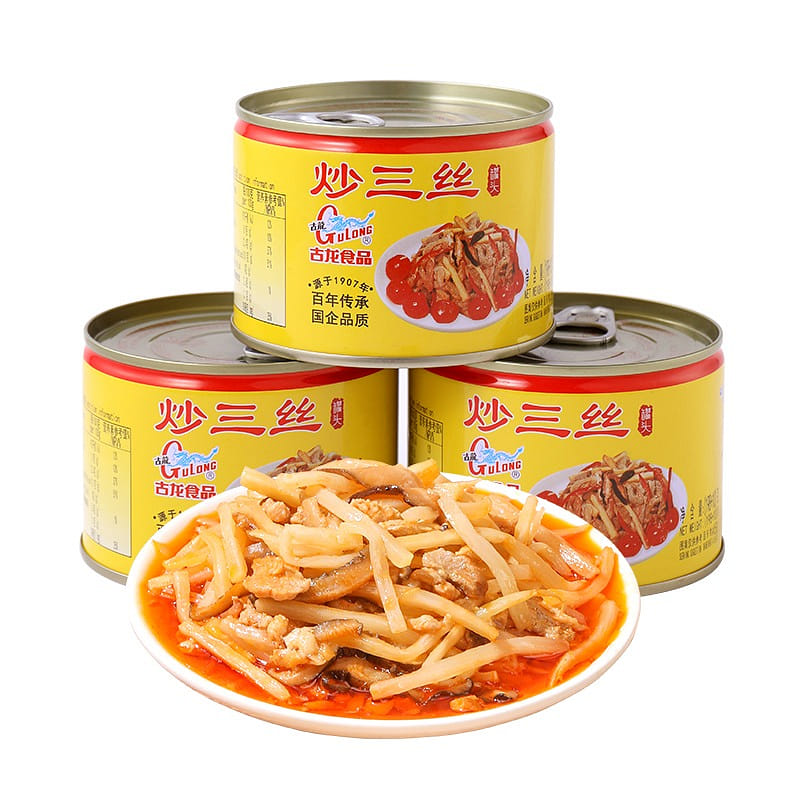 Gulong food stir-fried canned three shreds 198 กรัม