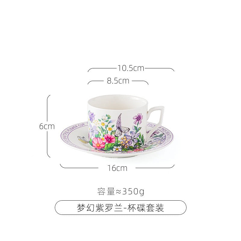 Coffee cup and saucer set gift box high value mug souvenir high-end cup - B type 1 ส่วน