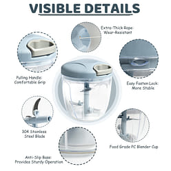 Manual Food Processor Vegetable Chopper 500ml 1 count