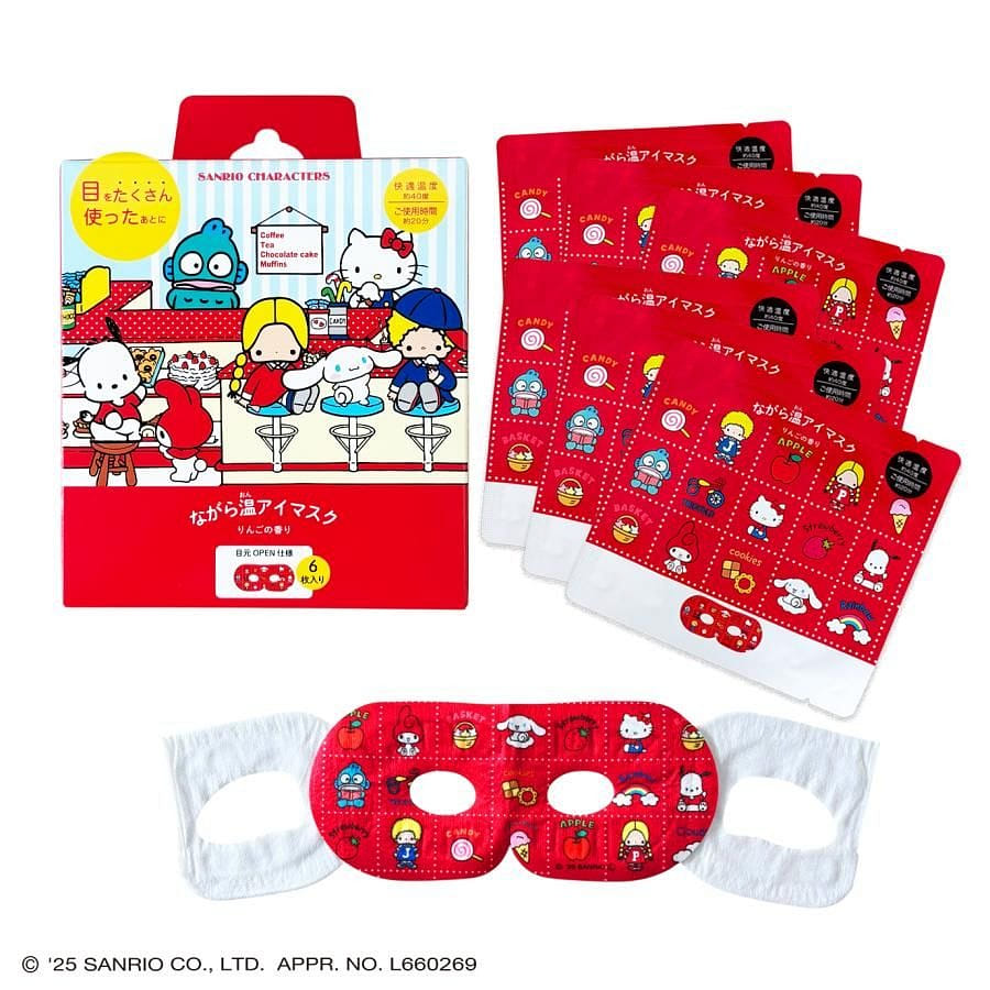 HONYARADOH x Sanrio MIX Steam Eye Mask Apple 6p 1 count