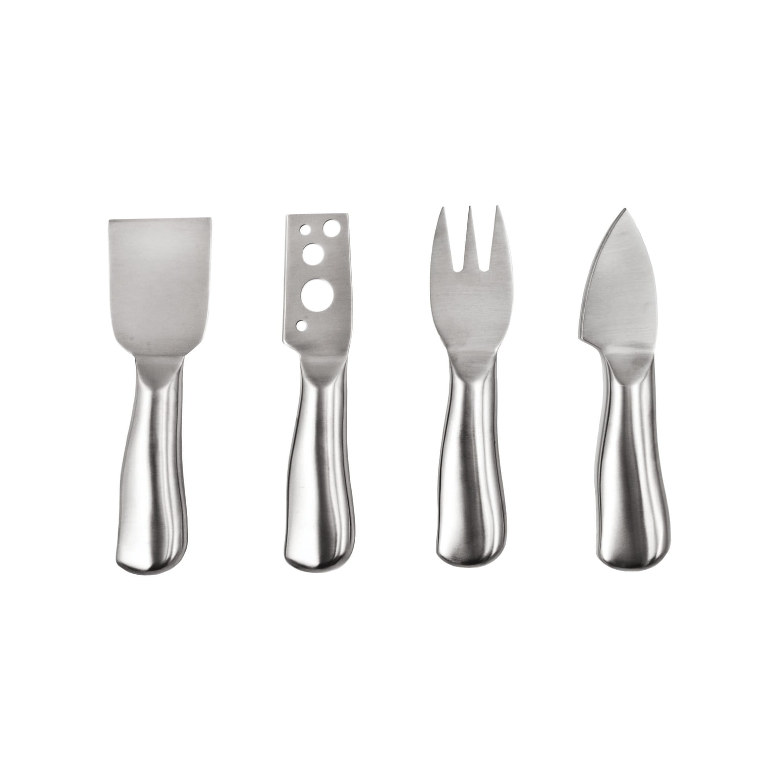True Quartet Cheese Tool Set, Brushed Stainless Steel, Cheese Knives, Cheese Forks, Dishwasher Safe, Set of 4 4 อัน