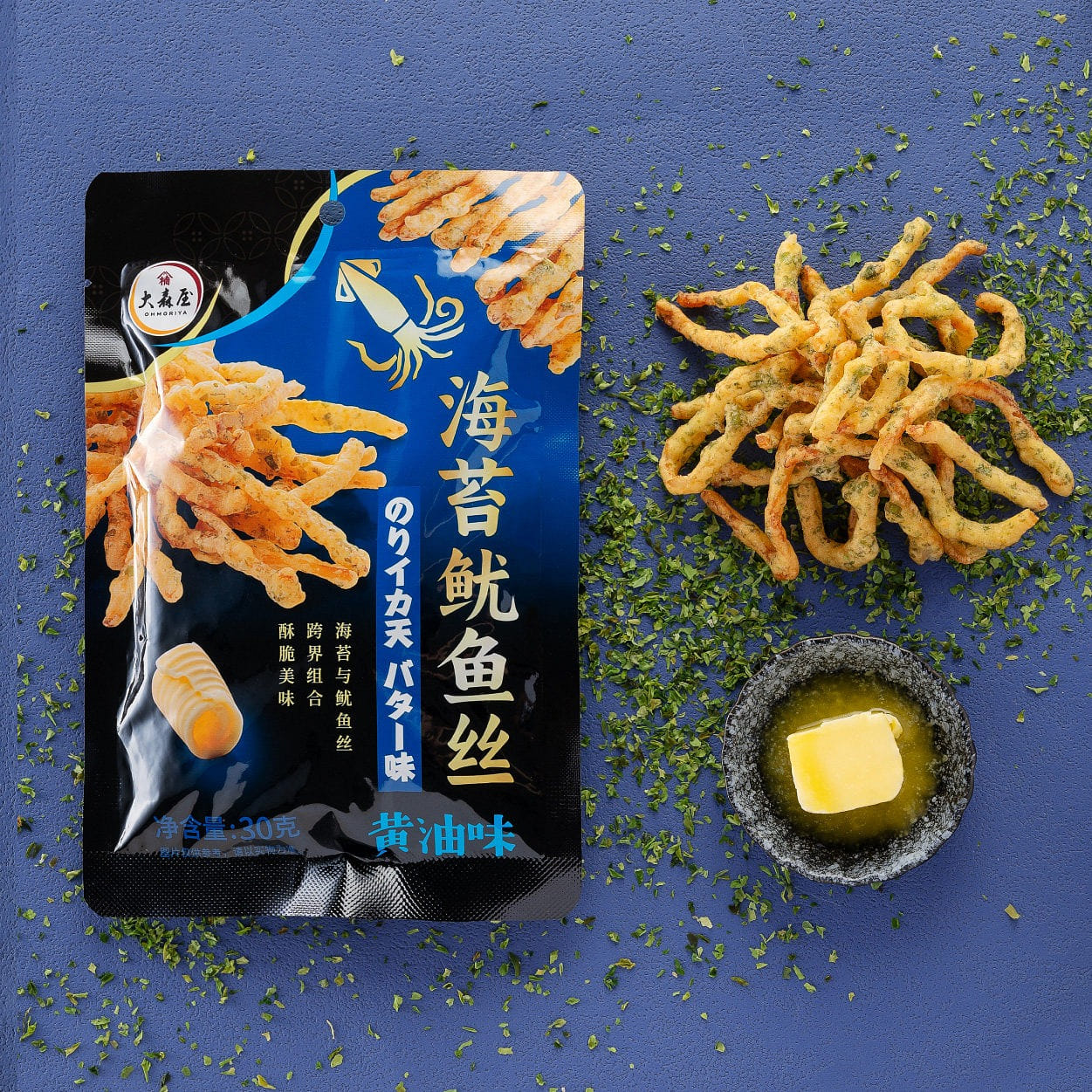 Seaweed, squid shreds, butter flavor 30g * 4 bags 120 g
