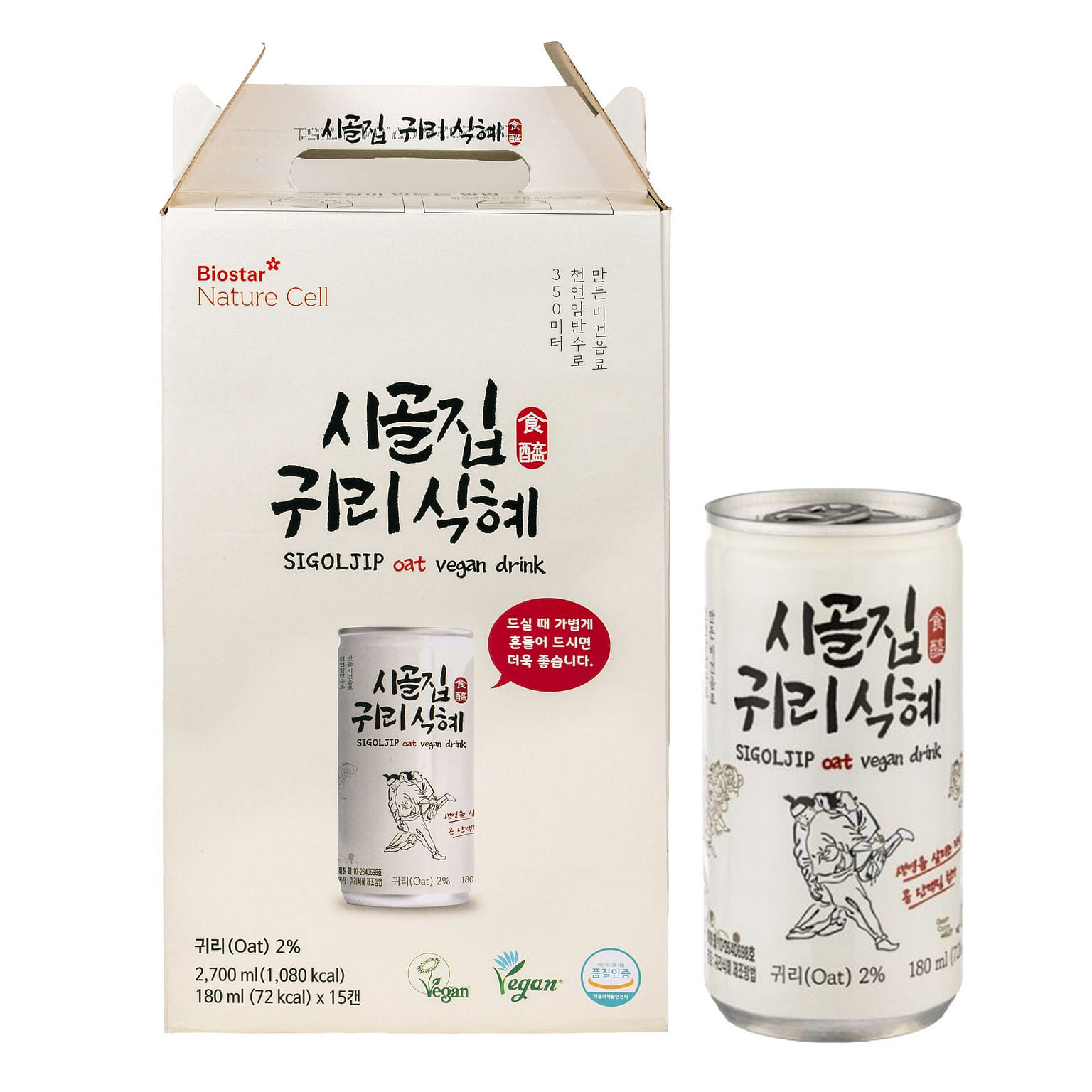 Korean Vegan Oat Drink with Beta-Glucan 15 can