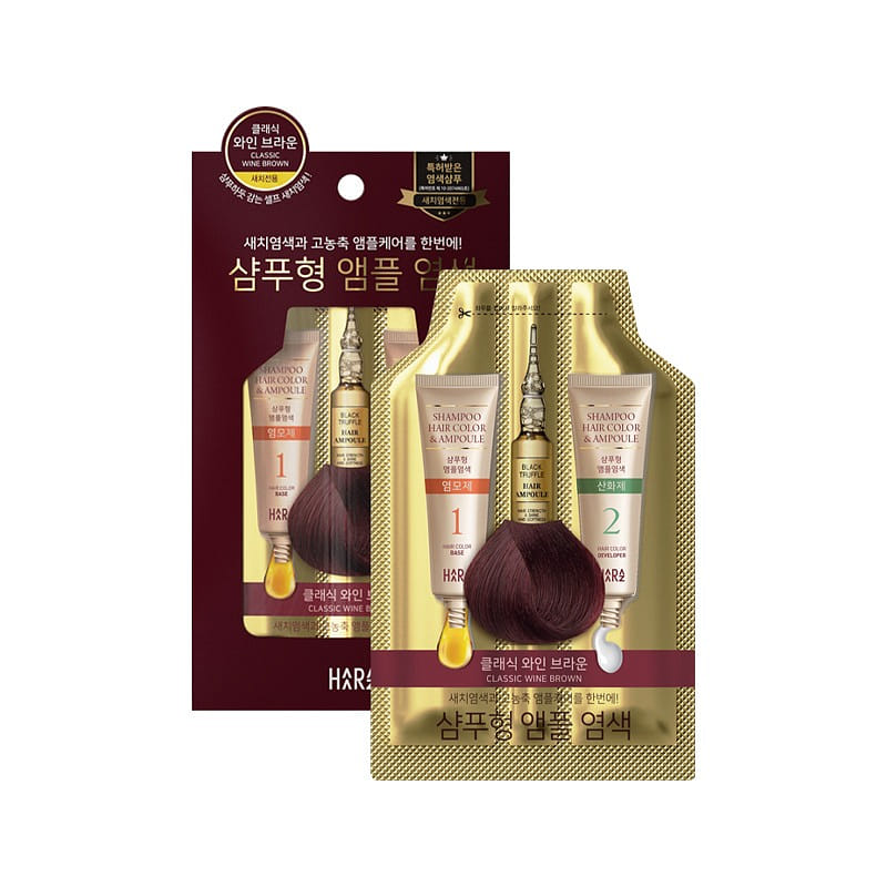 HAARAZ Wine Brown Shampoo Hair Color&Ampoule 5pcs 1 개