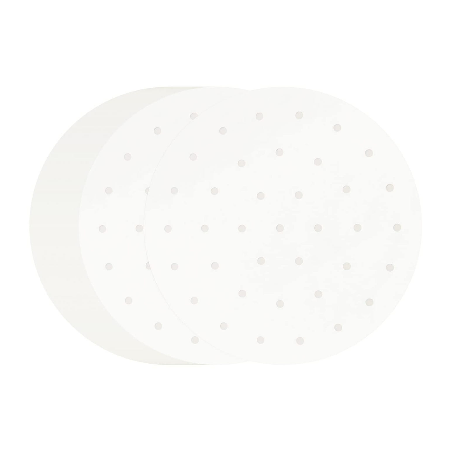 100 PCS Bamboo Steamer Liner, 10" Round Air Fryer Parchment Paper with Holes 1 ส่วน