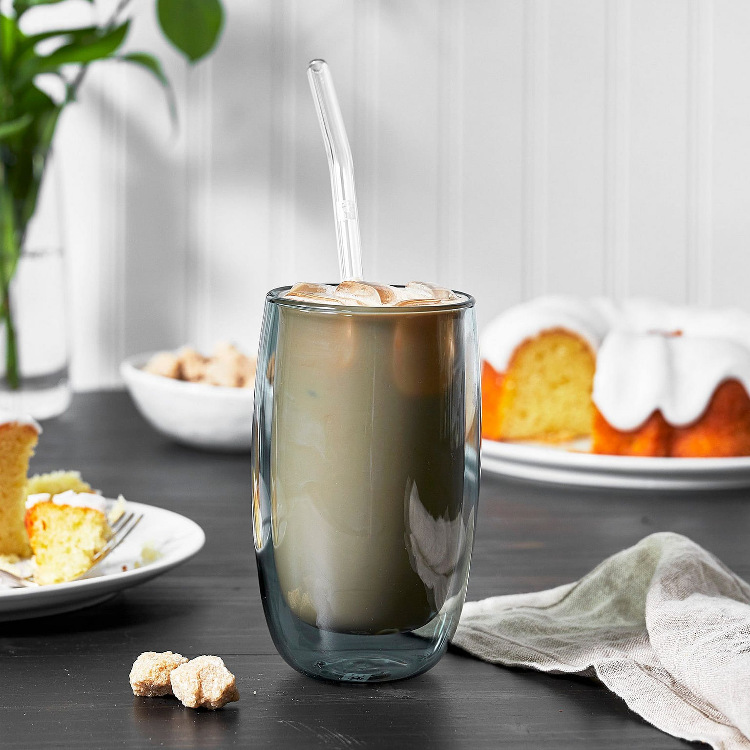 ZWILLING Sorrento 8-pc Double-Wall Latte Glass & Straw Set 1 ส่วน