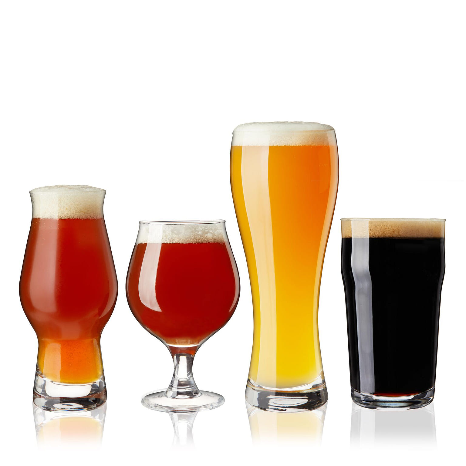 True Craft Beer Tasting Kit Glasses, Dishwasher Safe for Drinking IPAs, Tulips, Hefeweizen, and Imperial Pint Glassware, Set of 4 4 count