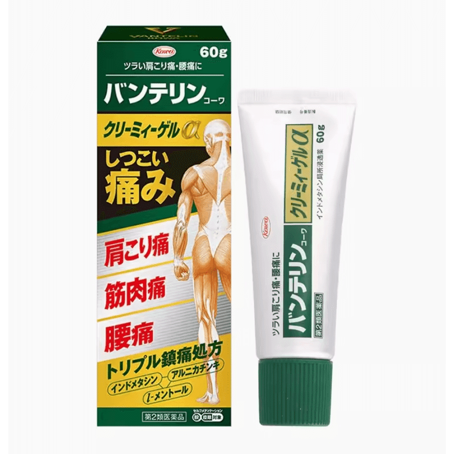 [Japan Direct Shipping] Kowa Pharmaceuticals Gel Alpha soreness Relief Gel Relieves Shoulder Neck Back soreness Joint Muscle Soreness Cream 60g