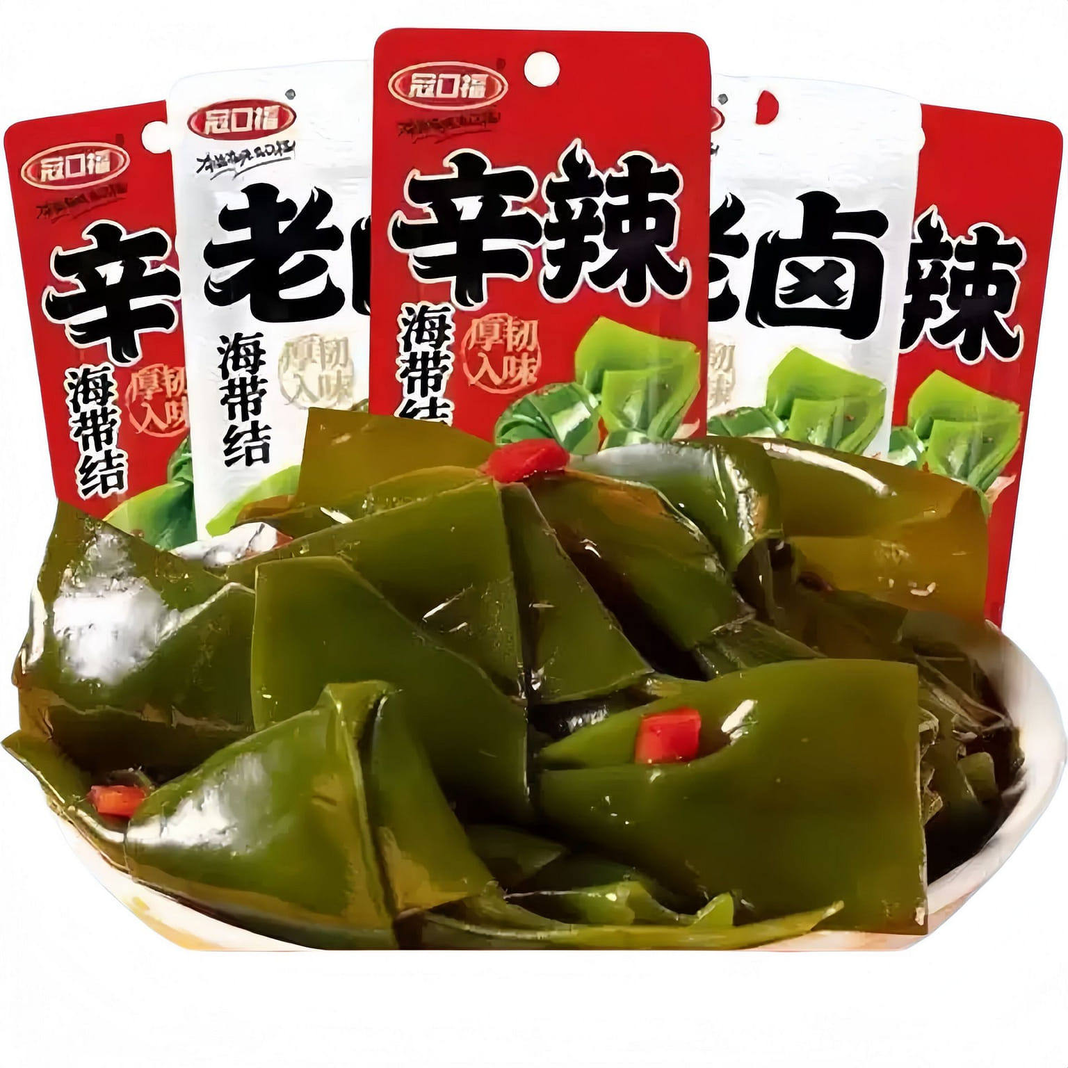 Guan Koufu Spicy Kelp Knots 26g*4 packs Ready-to-e 104 g