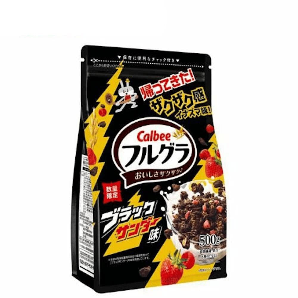 Calbee Yuraku FruitGrain Cereal Black Cocoa Flavor 500 g