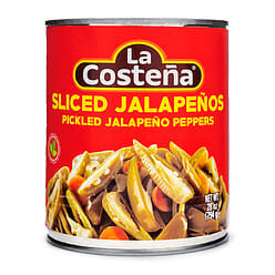 La Costeña Green Pickled Sliced Jalapeño Peppers Can 28 oz