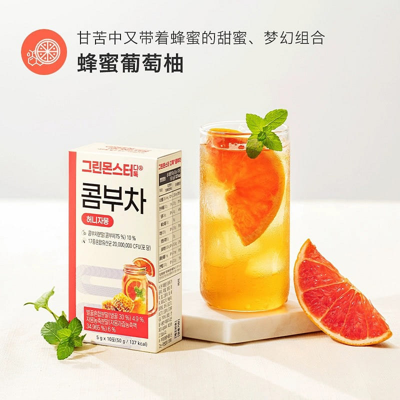 GREENMONSTER KombuchaSugar-Free Grapefruit Flavor 1 box