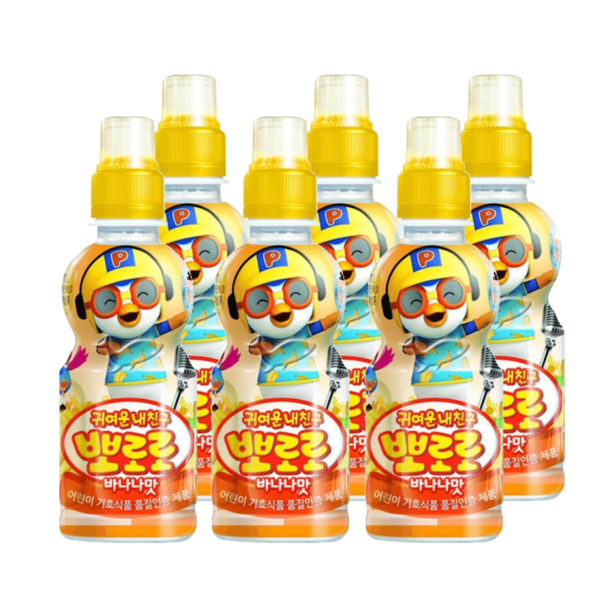 Paldo Pororo Banana Flavored Drink Milk 7.95 oz pack of 6 1 개