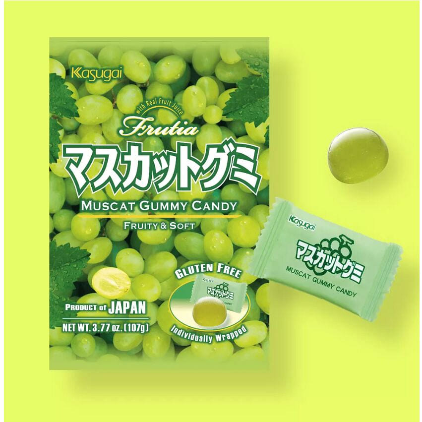 Kasugai Gummy Candy Muscat Green Grape Flavor 3.77 온스