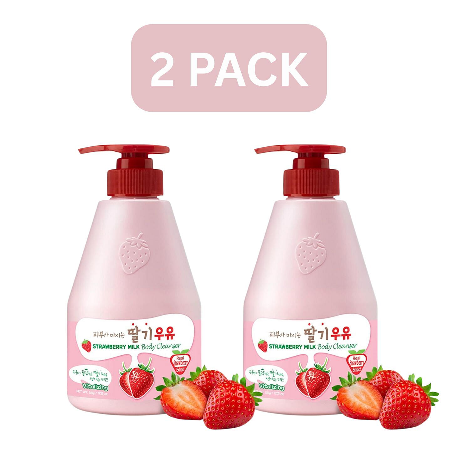 Kwailnara Strawberry Milk Body Wash 2-Pack 560 그램