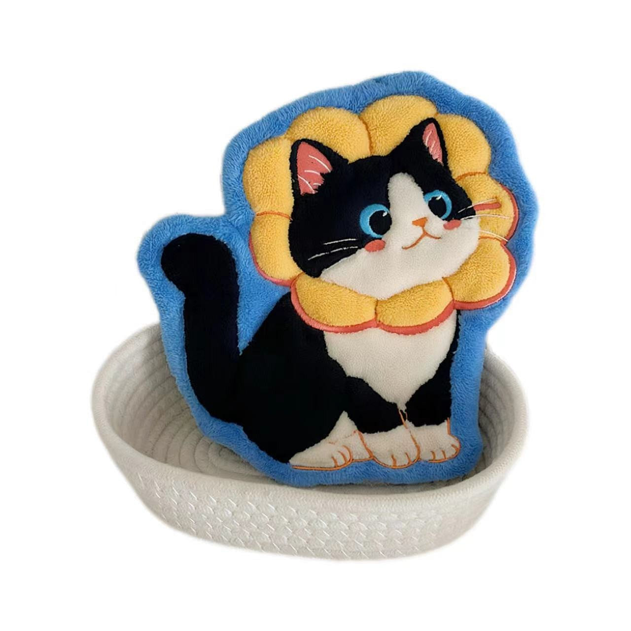 Thickened Kitten Hand Towels-Yellow Flower XL 1 count