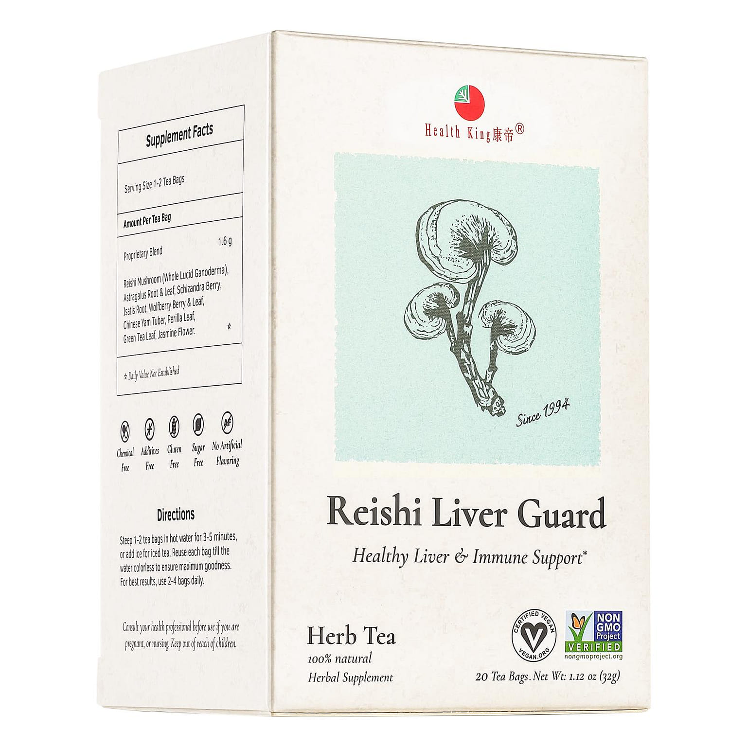 Health King Reishi Liver Guard Herbs Tea-Healthy Liver & Immune Support 1.12 온스