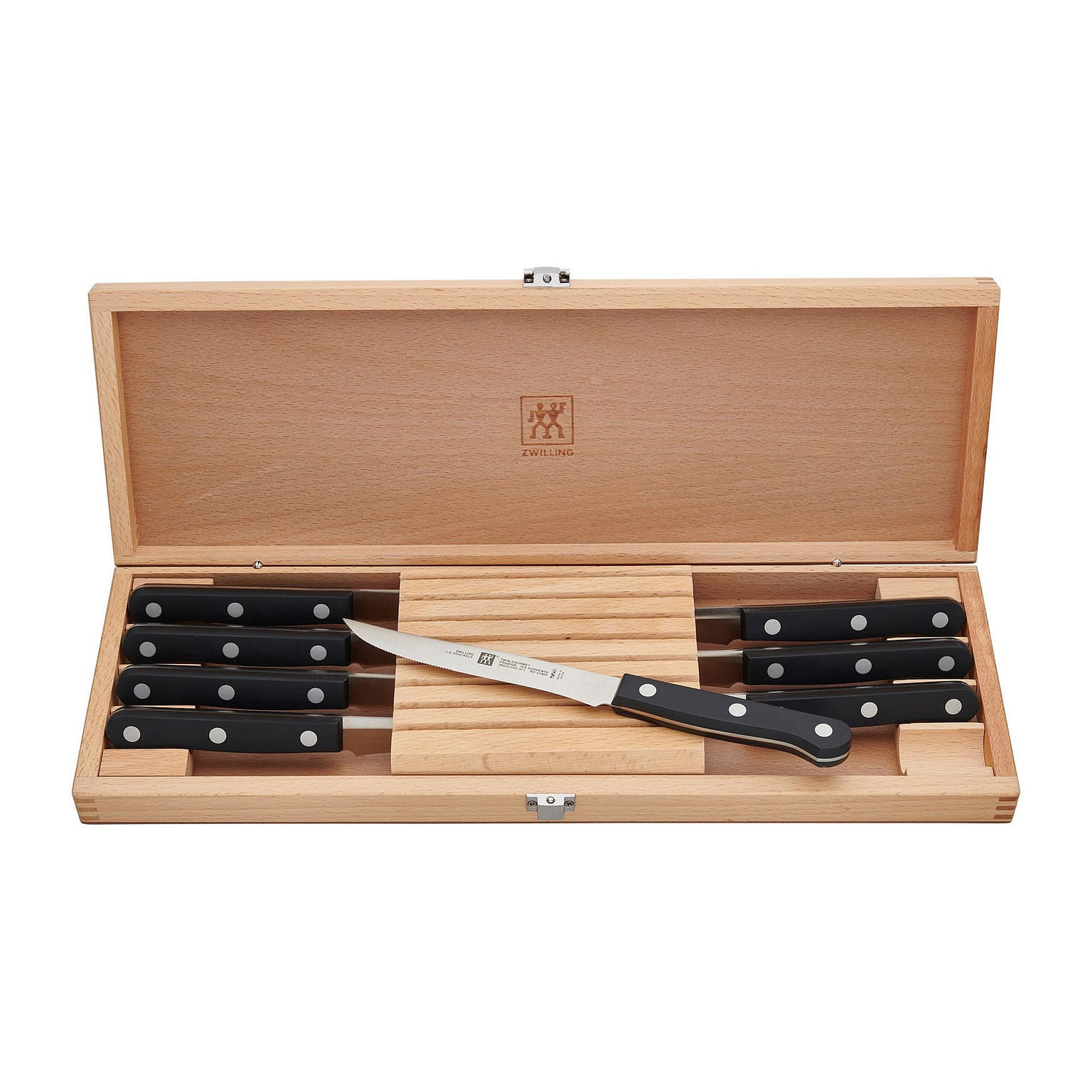 ZWILLING TWIN Gourmet Classic 8-pc Steak Knife Set with Wood Case 1 개