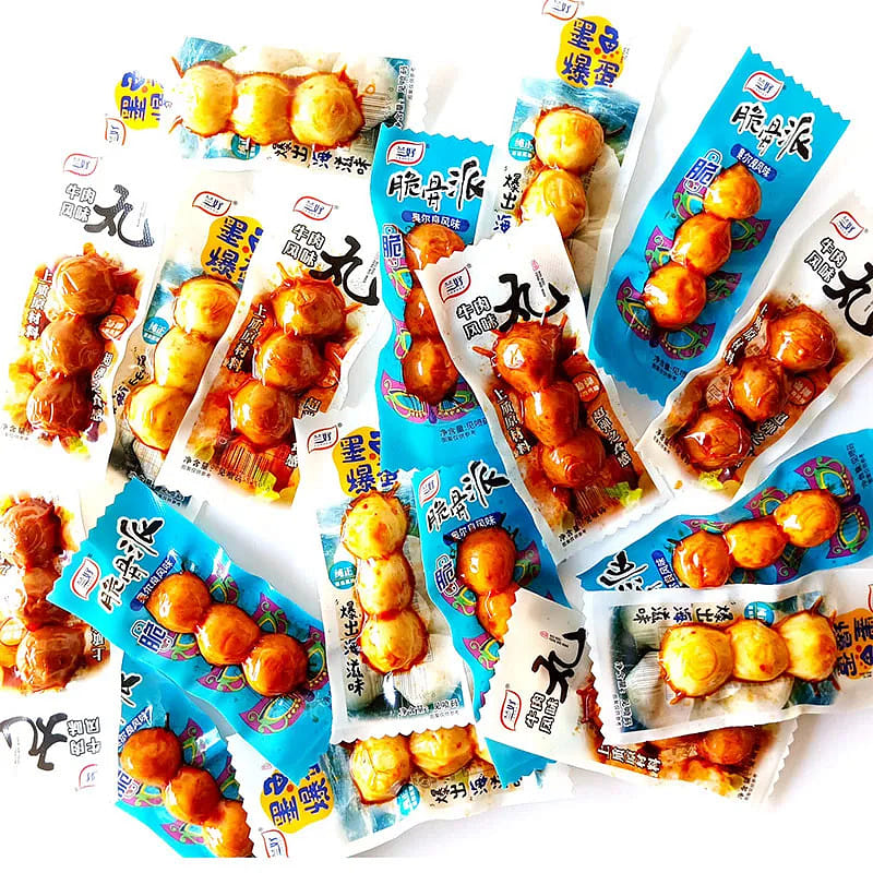 Lan Hao crispy bone pie Orleans beef balls, cuttlefish and egg flavor, small mea 12 ส่วน