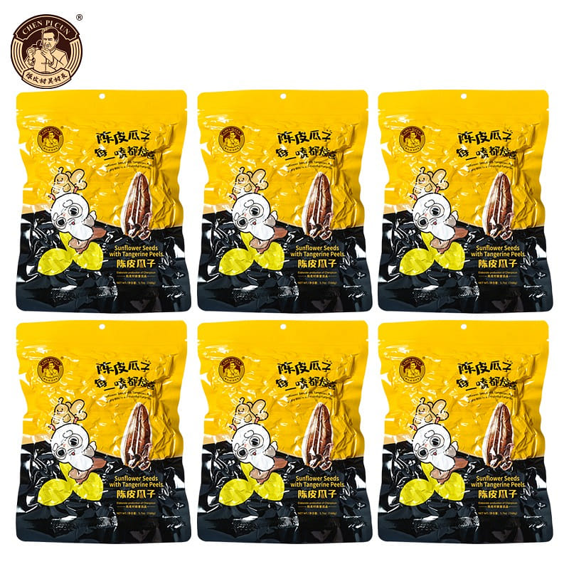 Chen Pi Cun Tangerine Peel Sunflower Seeds 6 Bags 1008 กรัม