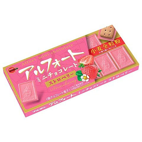 BOURBON Alfort Mini Chocolate Strawberry Chocolate Cookie 12 pcs 1 box