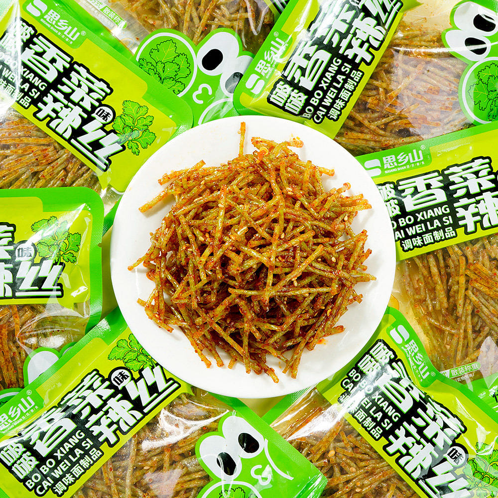 Sixiangshan Coriander Spicy Strips 5-Pack 150 g