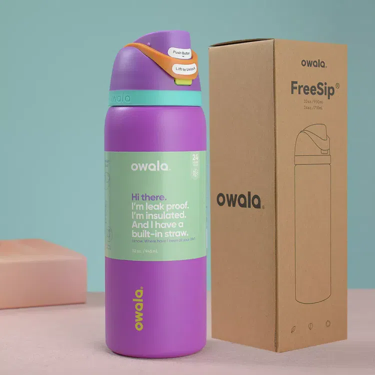 Get Owala 32oz Stainless Steel Water Bottle - Purple