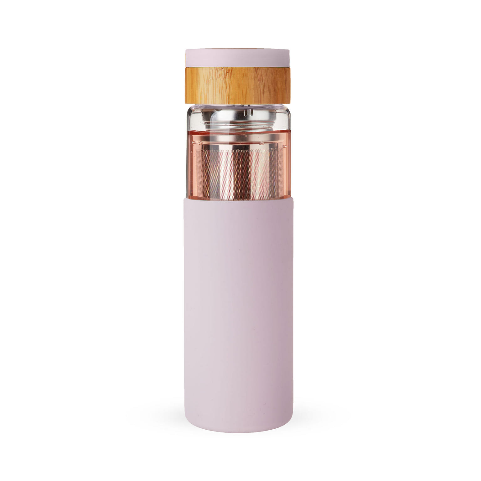 Pinky Up Dana Travel Infuser Mug with Silicone Sleeve, Double Walled Insulated Travel Tumbler with Loose Leaf Tea Strainer, Travel Coffee Mug, Perfect for Iced Coffee, 16 oz, Lavender 16 ออนซ์