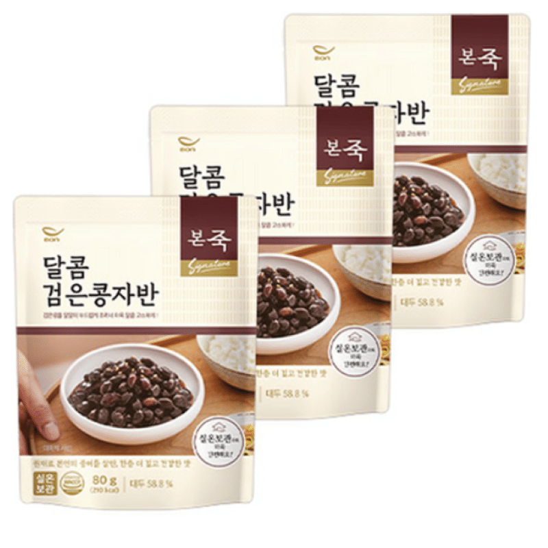 [한국 직배송] 달콤 검은콩자반 80g, 3봉 240 그램