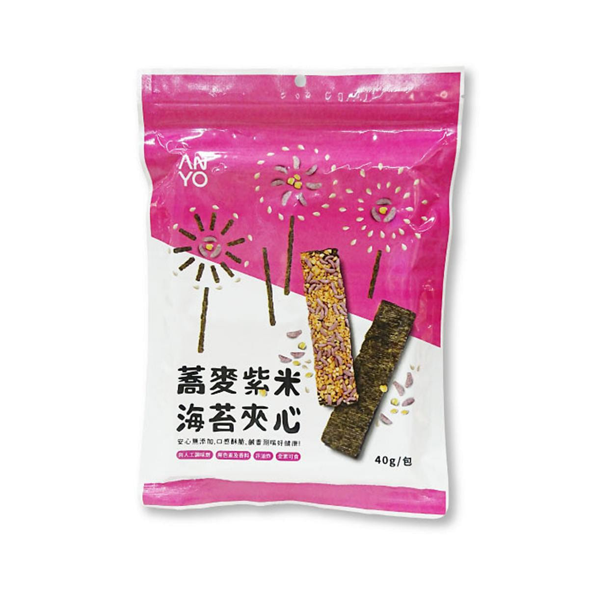 ANYO Buckwheat Black Rice Seaweed Crisps 40 그램