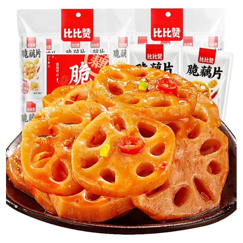 10 packets Bibizan crisp lotus root slices black duck flavor 120 g