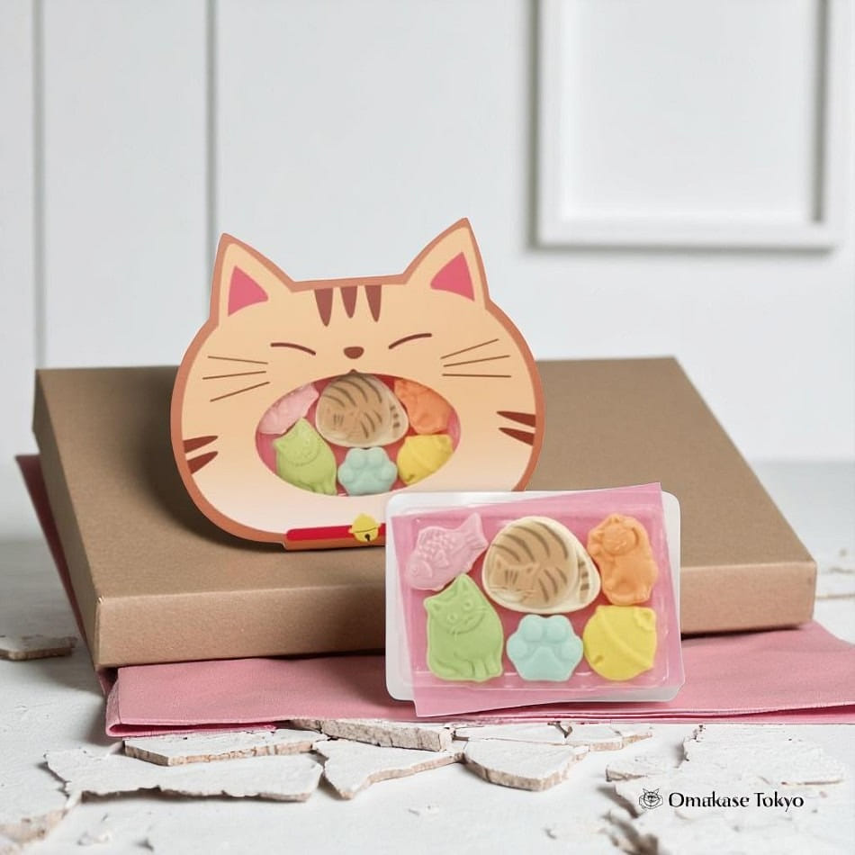 Baikodo Sanuki Wasanbon Dry Sweets Tora Neko Cat 70 그램