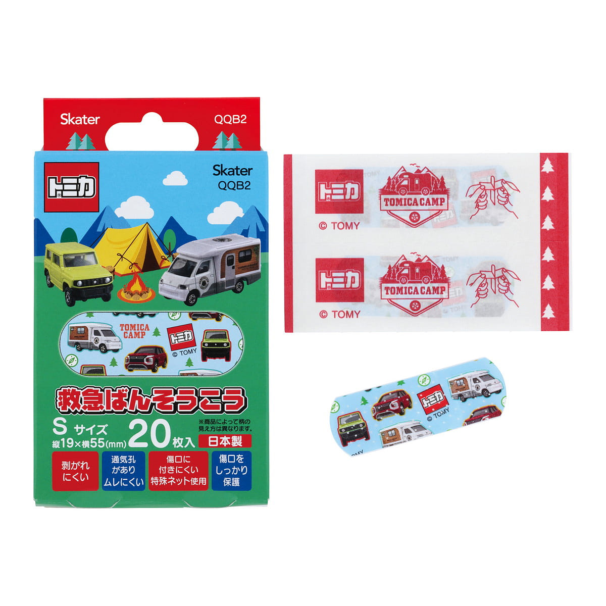 Skater TOMY TOMICA CAMP Cute Aid Bandages (Size S) 20 개입