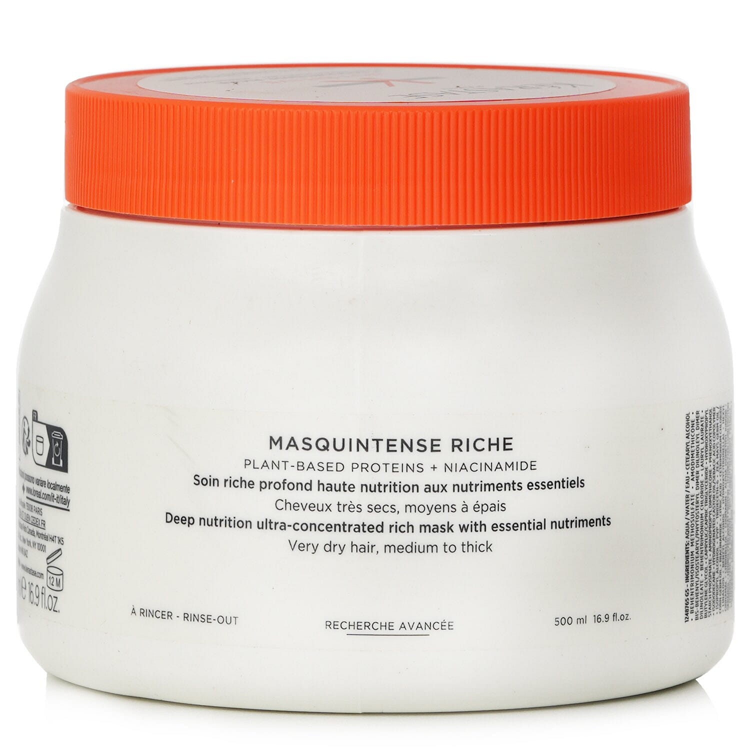 Kerastase Nutritive Masquintense Riche Deep Nutrition Ultra Concentrated Rich Mask With Essential Nutriments 500ml/16.9oz 500 밀리리터