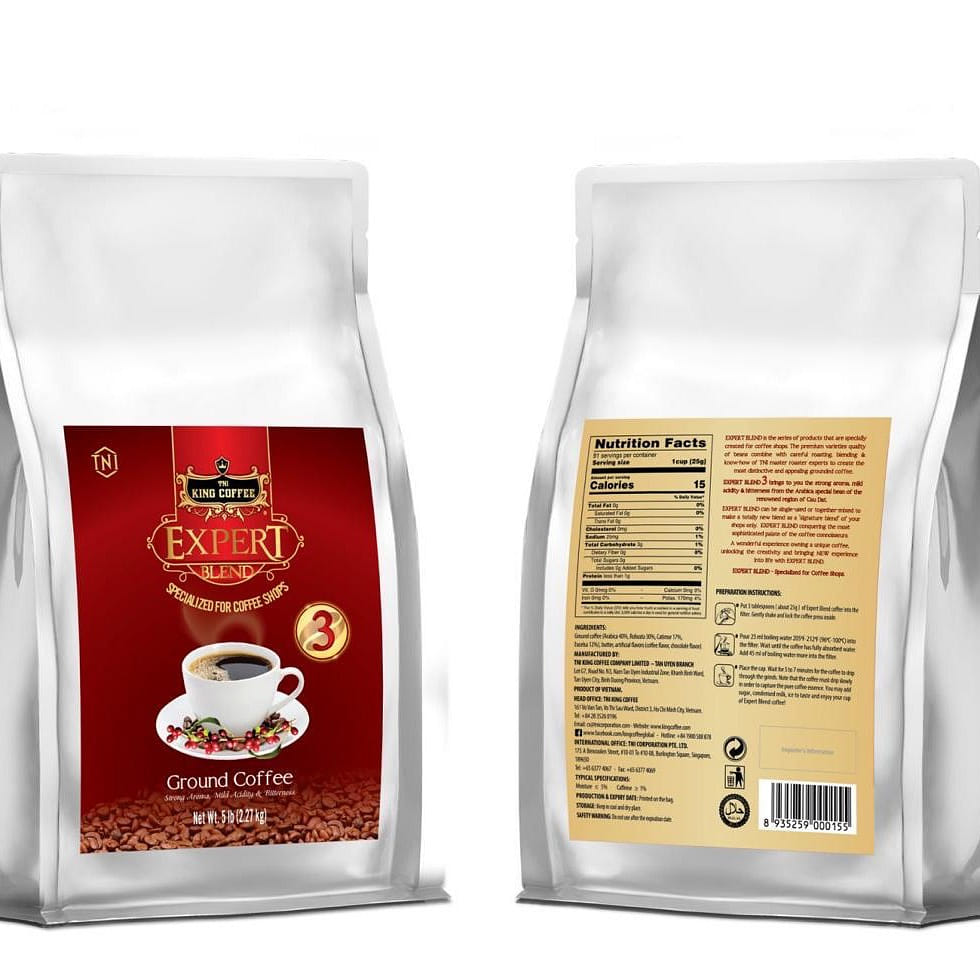 King Coffee Expert Blend Ground Coffee 5 Pounds 5 lb