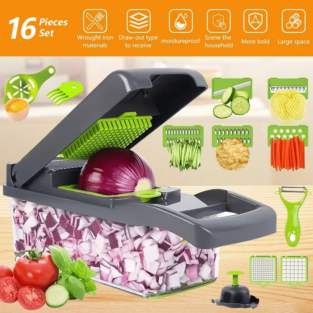 16-In-1 Kitchen Fruit Vegetable Slicer Cutter 1 count