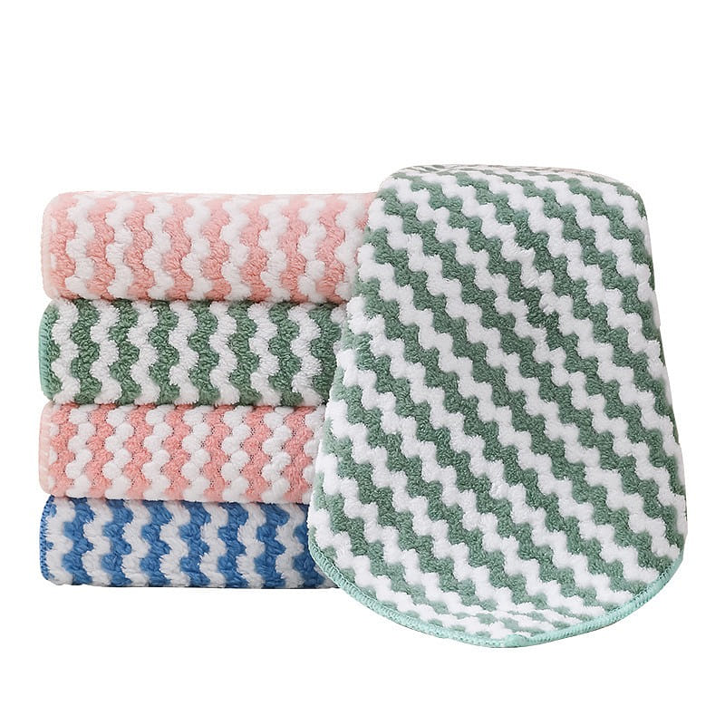 Thickened coral velvet wipes degreasing wipes dishcloths 5 pcs. 1 each
