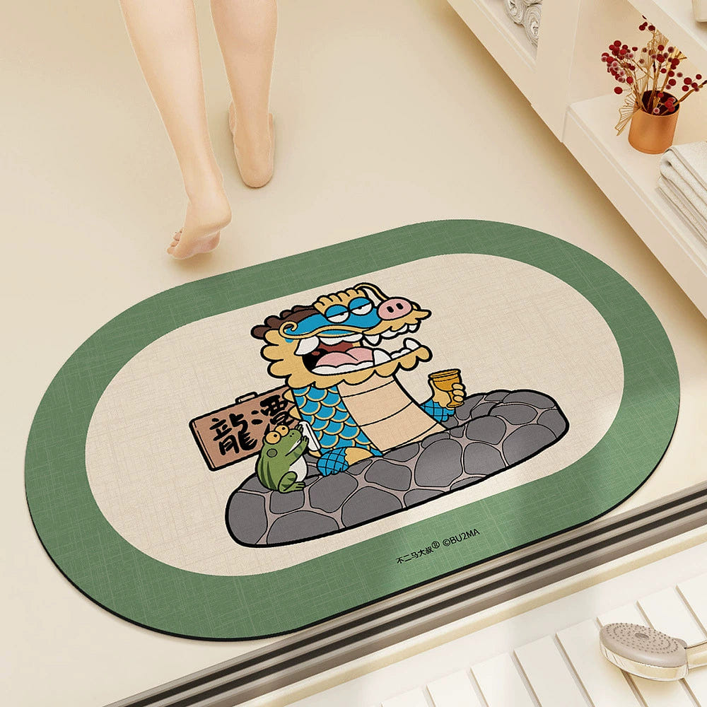 Fat dragon New Year velvet mat door non-slip mat 40*60cm/glass dragon 1 個