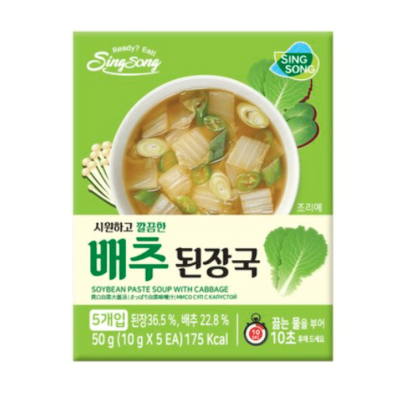 [Korea Direct ] Clean freeze-dried napa cabbage soybean paste soup 10g, 5 packs 50 กรัม