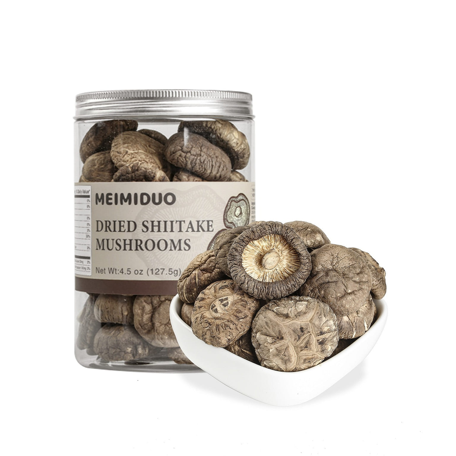 MEIMIDUO Dried Shiitake Mushrooms For Cooking 4.5 온스