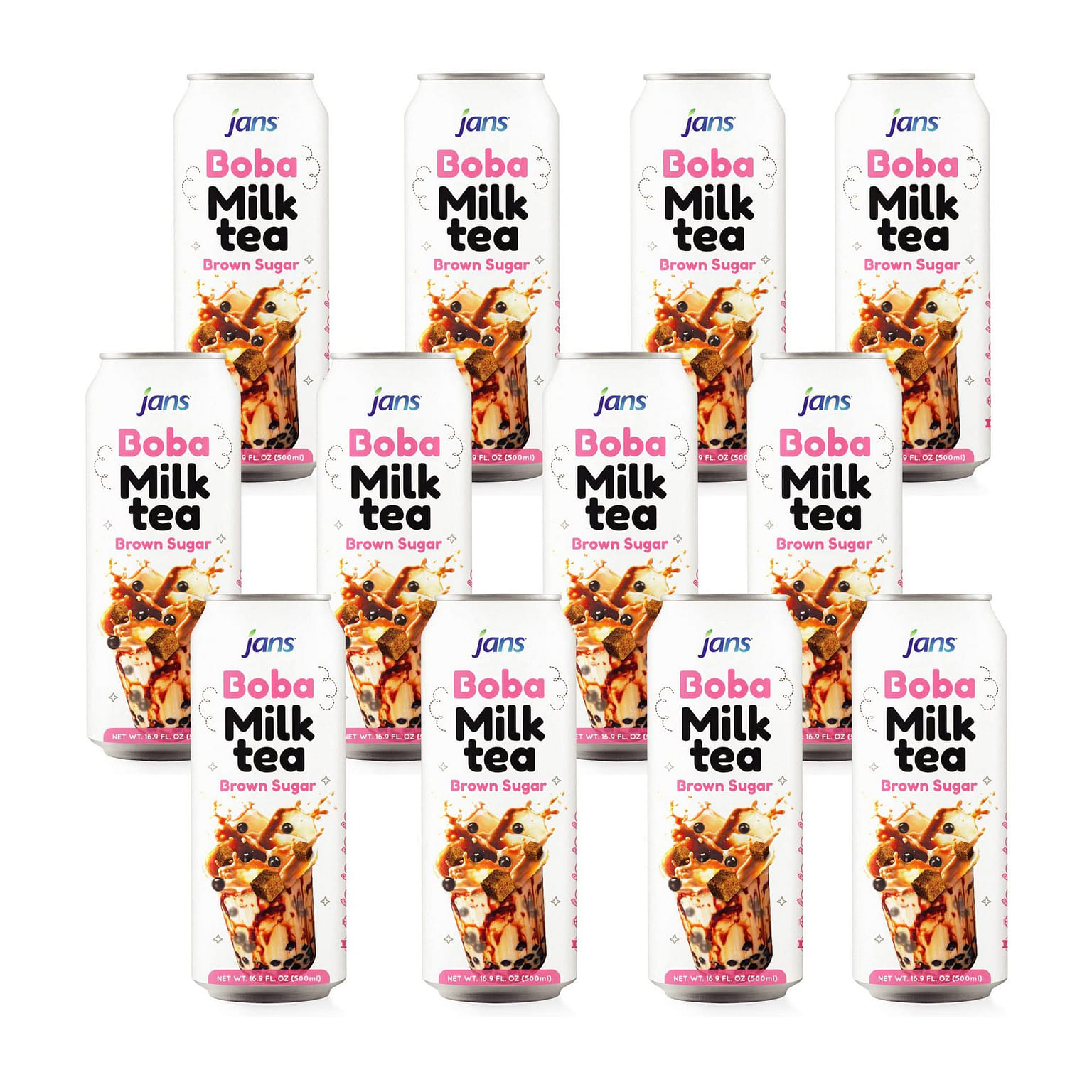 Jans - 버블 밀크티 흑당맛 16.9fl oz 12개입 16.9 액량 온스*12 팩