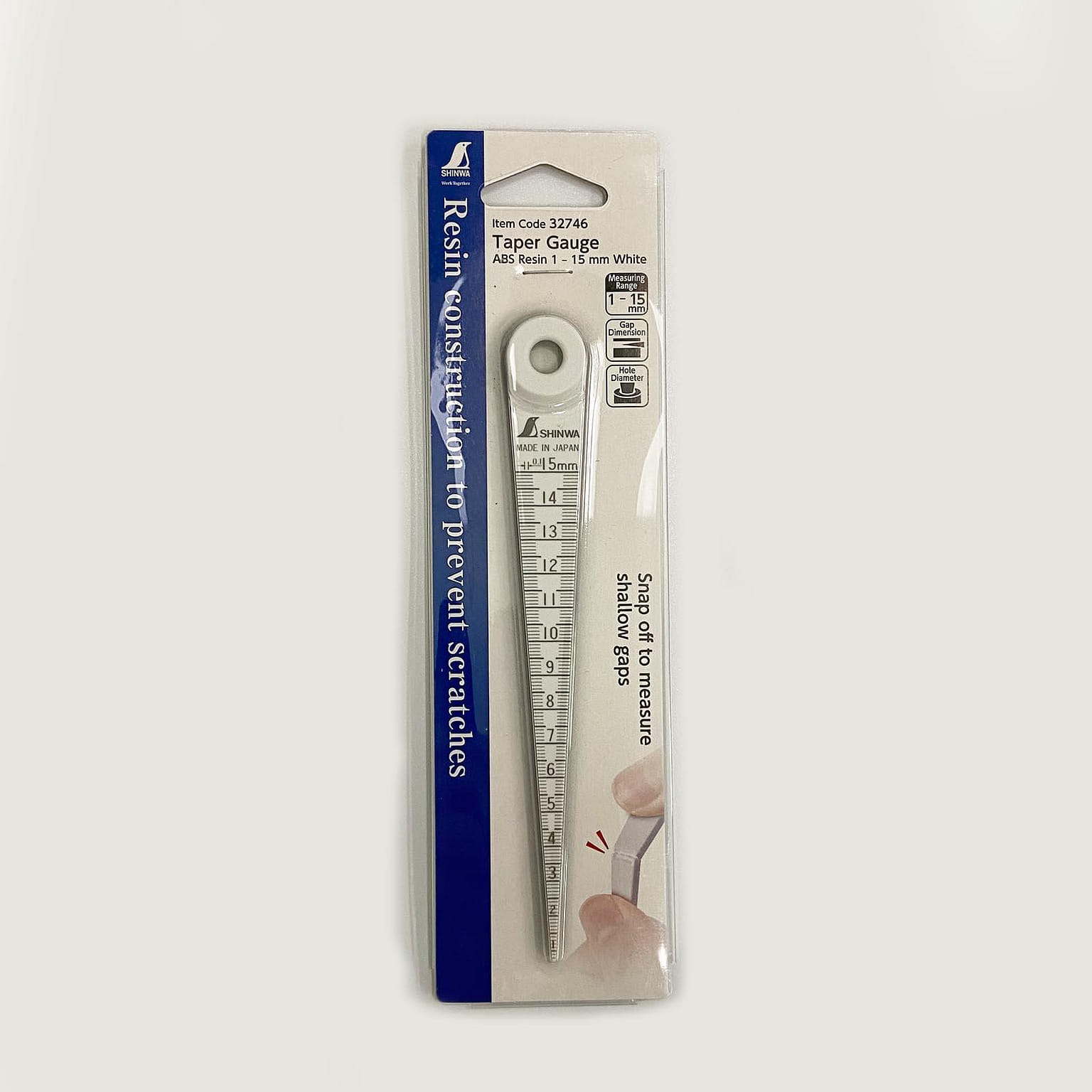 Shinwa Japanese Taper Gauge ABS Resin 1-15mm 0 개입