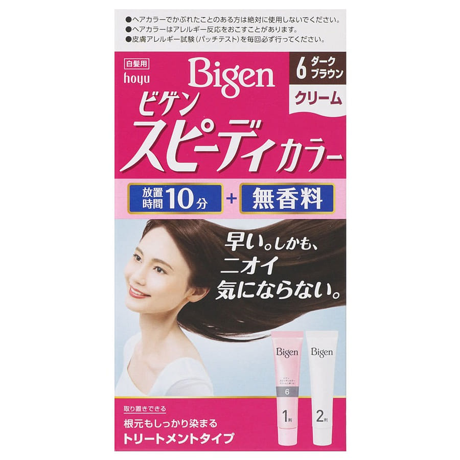 Hoyu Bigen Speedy Hair Color Cream 6 Dark Brown 80 g