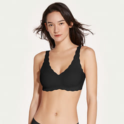 우브라스 여성 무선 Deep-V Wavy-Edge 조끼.자유 크기 회색 1 개